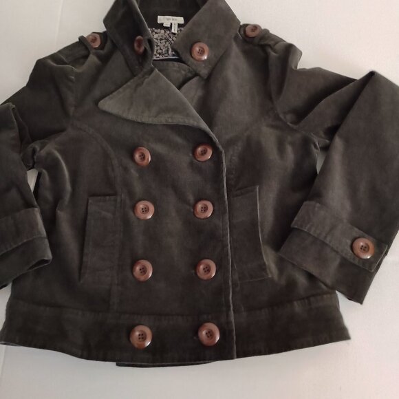 Tyler Boe Brown Corduroy Double Breasted Cropped Lined Jacket Women’s Size 8 - Picture 4 of 16